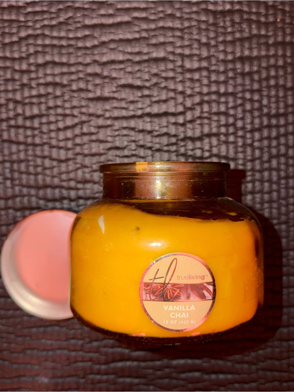Partly Empty Vanilla Chai Candle Jar